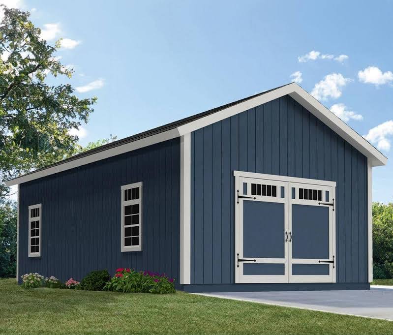 Professionally Installed Camden 16 ft. W x 24 ft. D Wood Storage Shed with Black Shingles (384 sq. ft.)