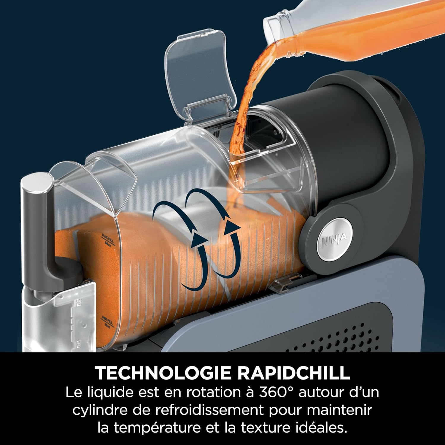 Machine boissons glacées SLUSHi granités cocktails milkshakes jus capacité 19 L bleu gris