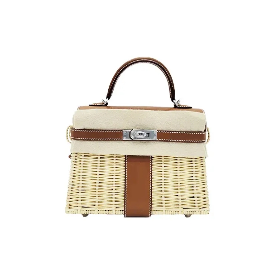 Hermes Mini kelly picnic sliver hardware Bag