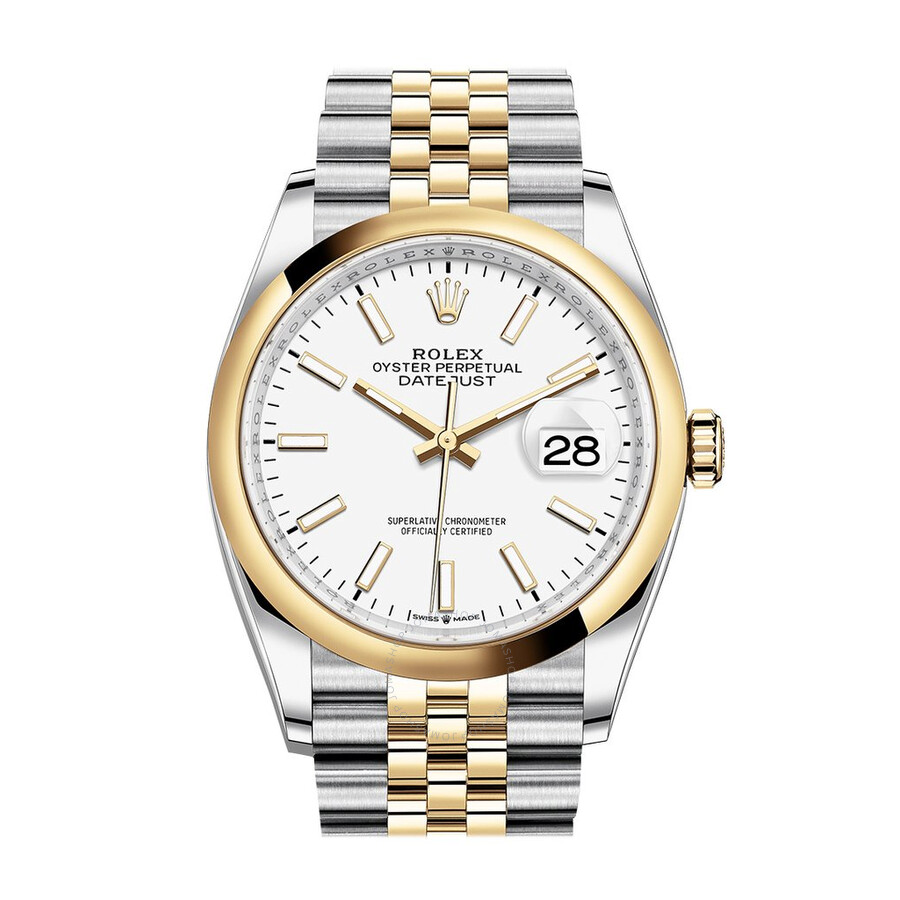 Rolex Datejust 36 White Dial Automatic Men s Steel and 18k Yellow Gold Jubilee Watch 126203WSJ（Lifetime free warranty+90-days replacement service & Refund!.）