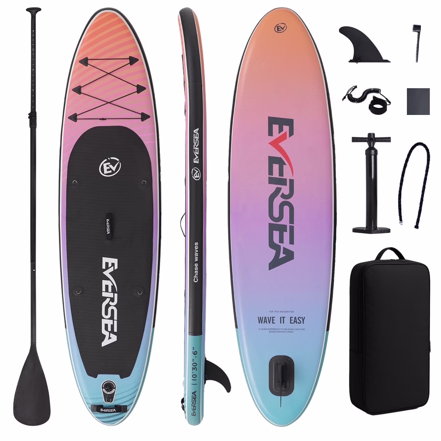 MSEASFREE 10' Inflatable Stand up Paddle Board, with Premium SUP Paddle Board Accessories, Non - Slip Comfort Deck for Youth & Adults