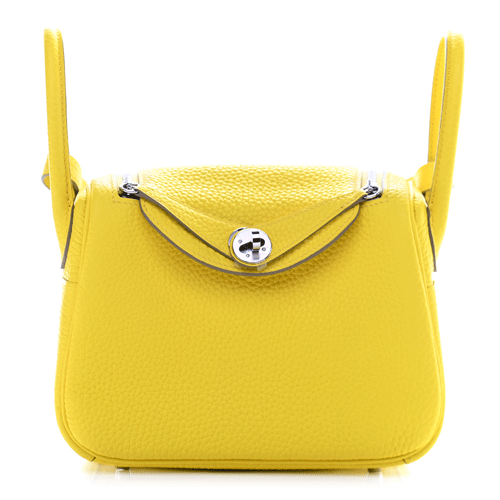 HERMES Taurillon Clemence Mini Lindy 20 Lime