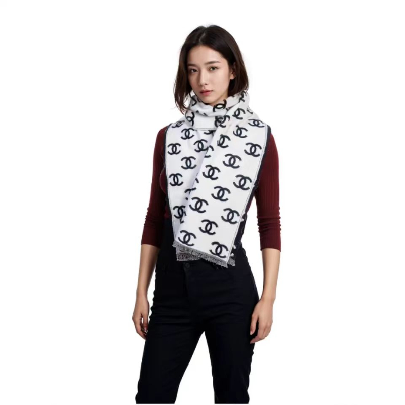 Chanel Scarf Double C Wool