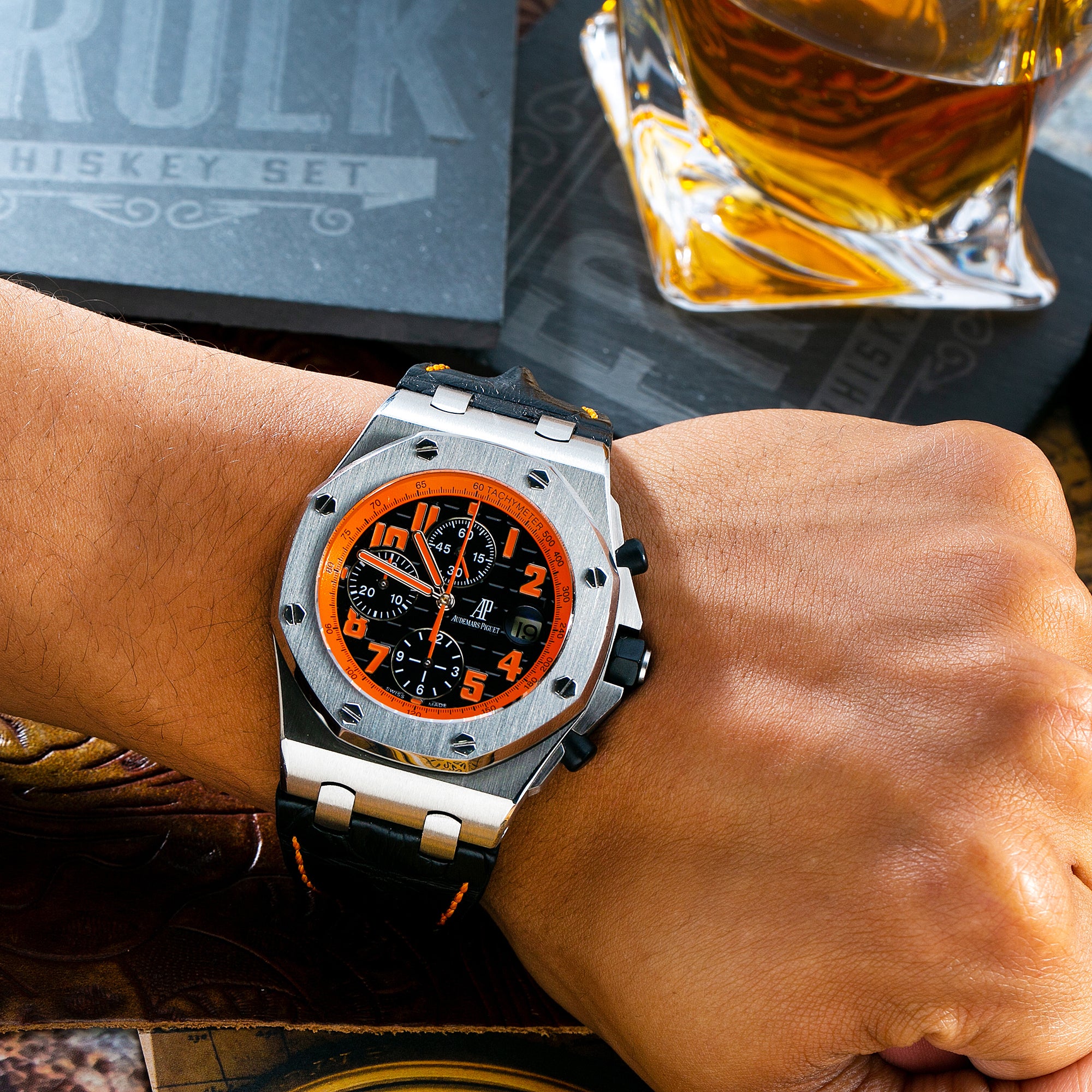 Audemars Piguet Royal Oak Offshore Chronograph 26170ST 42MM Black Dial With Leather Horn Back Bracelet