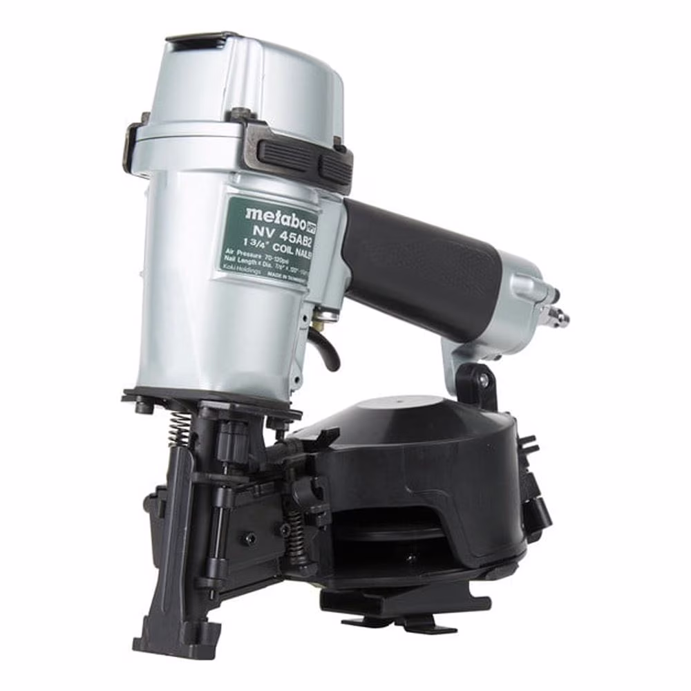Metabo HPT Roofing Nailer, Pro - Preferred Pneumatic Power Nailers in Roofing Tools, Pneumatic Roofing Nailer for Asphalt Roofing Shingles, Nailer 16 Degree 7/8 to 1 - 3/4 Roofing Nails, NV45AB2