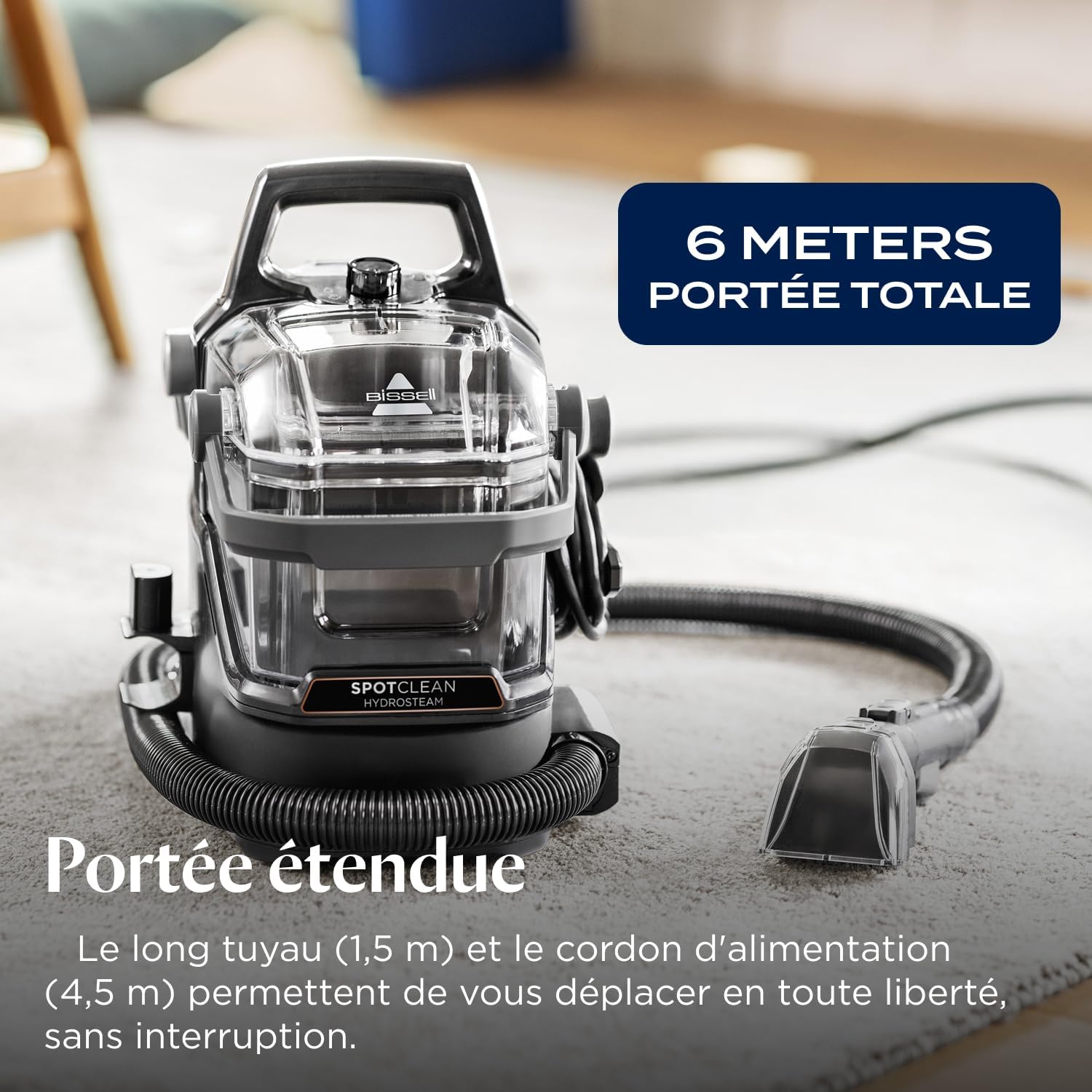 Shampouineuse canapé SpotClean HydroSteam 1000W nettoyage vapeur tapis moquettes meubles tissus voiture 3689N