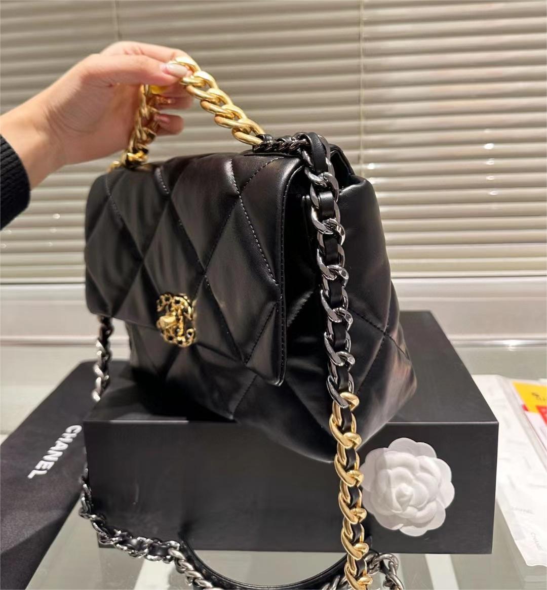 Chanel 19 Flap Bag Double chain sheepskin 30cm