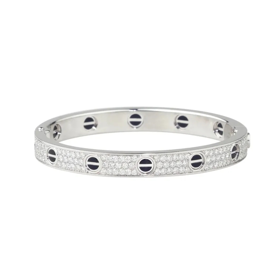 Cartier LOVE Precision Ceramic Full Sky Star Wide 18K Platinum Bracelet