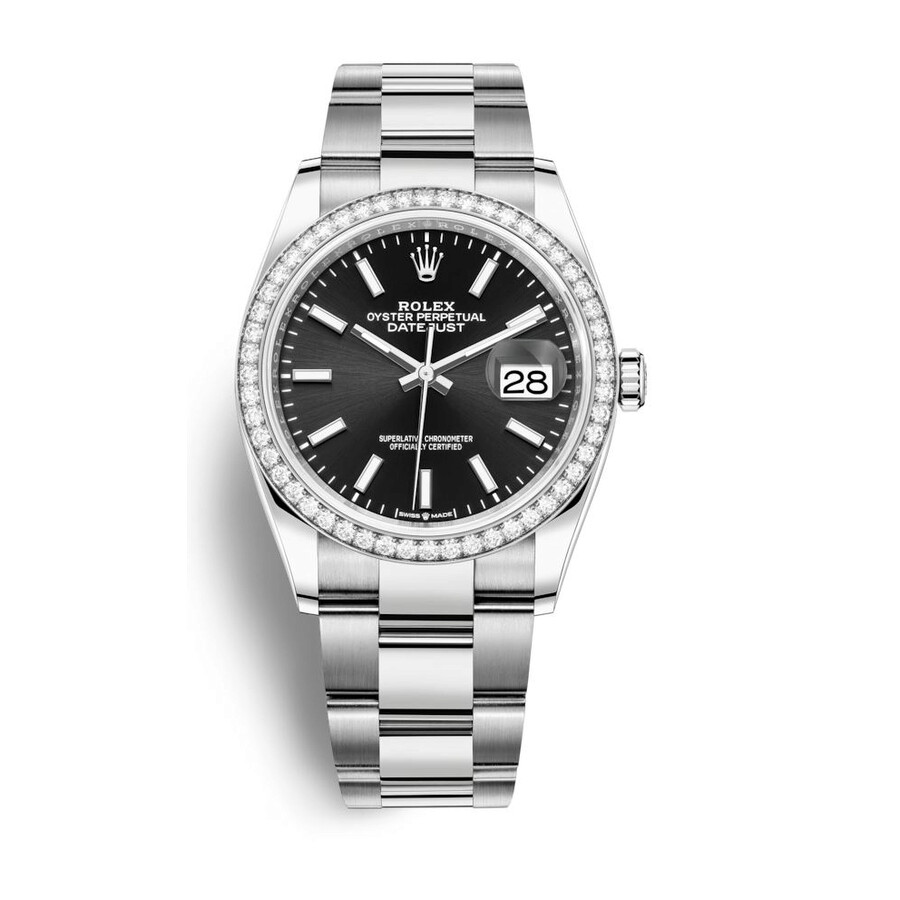 Rolex Datejust 36 Black Dial Automatic Unisex Oyster Watch 126284BKSO（Lifetime free warranty+90-days replacement service & Refund!.）