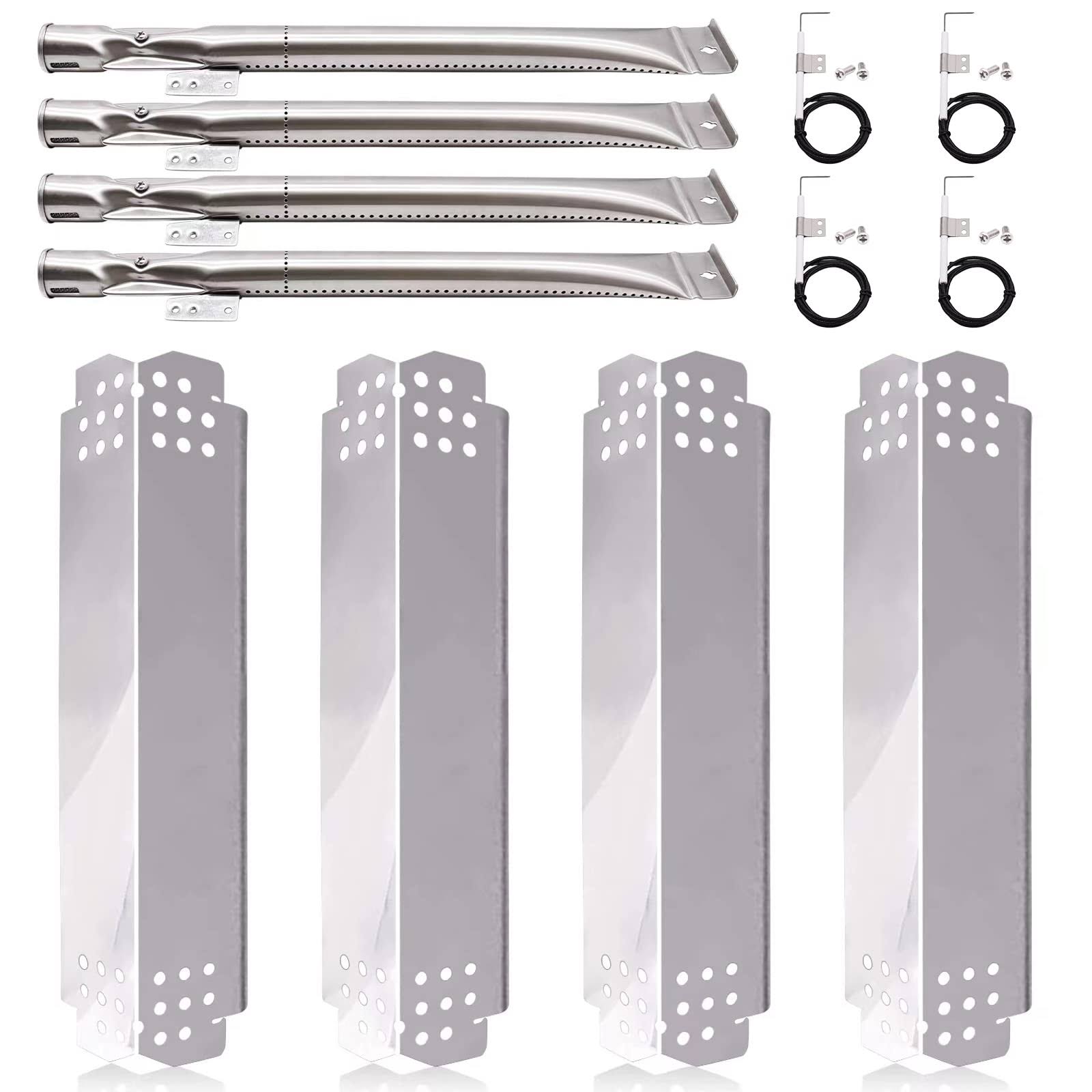 Hiorucet Grill Replacement Parts for Nexgrill 4 Burner 720-0830H, Nexgrill 720-0888, 720-0888N, Grill Burner Tubes, Heat Shield Tent Plates and Grill