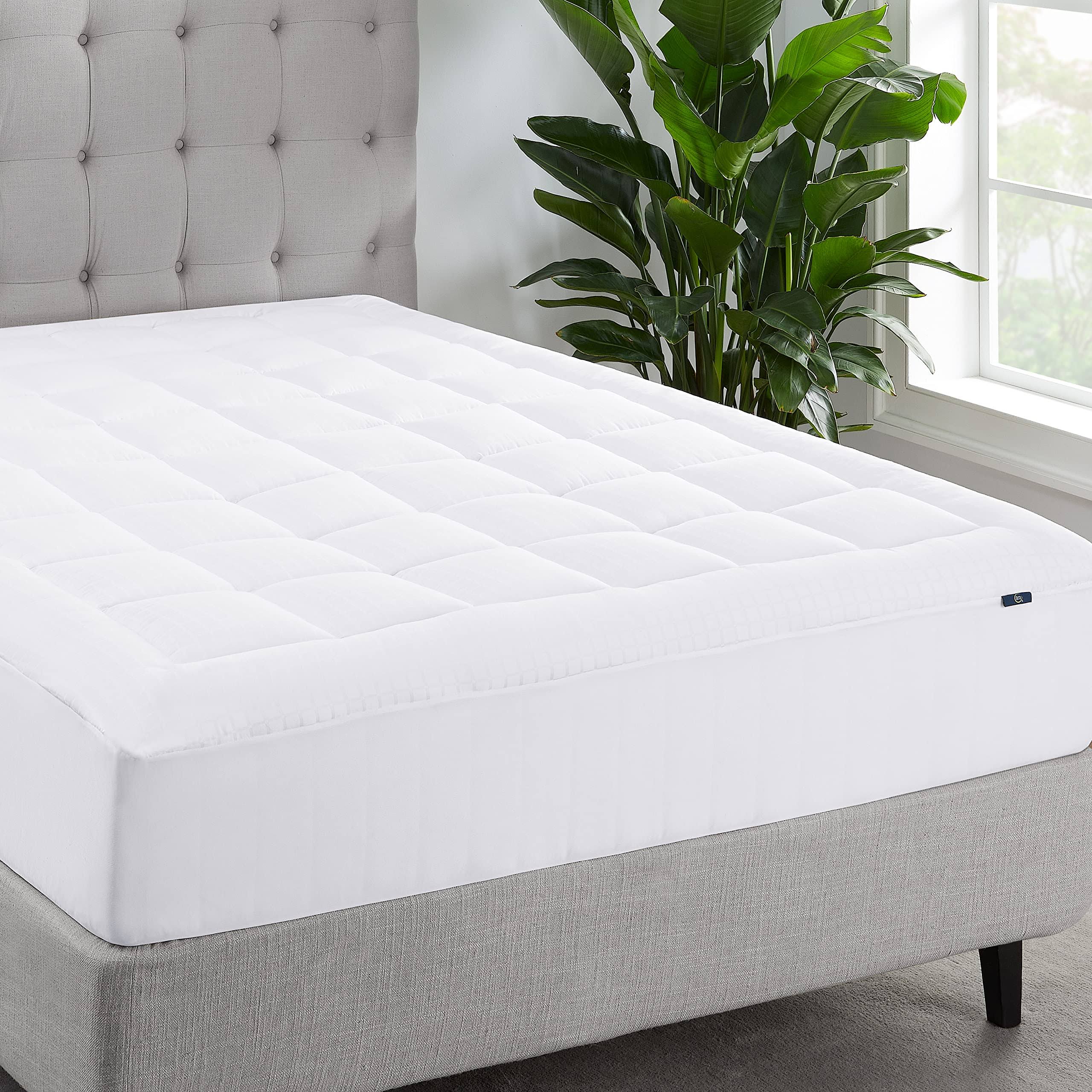 Serta ComfortSure King Mattress Cover, Fitted Pillow Top Mattress Pad, Super Soft and Breathable Quilted Cotton Protector with 18