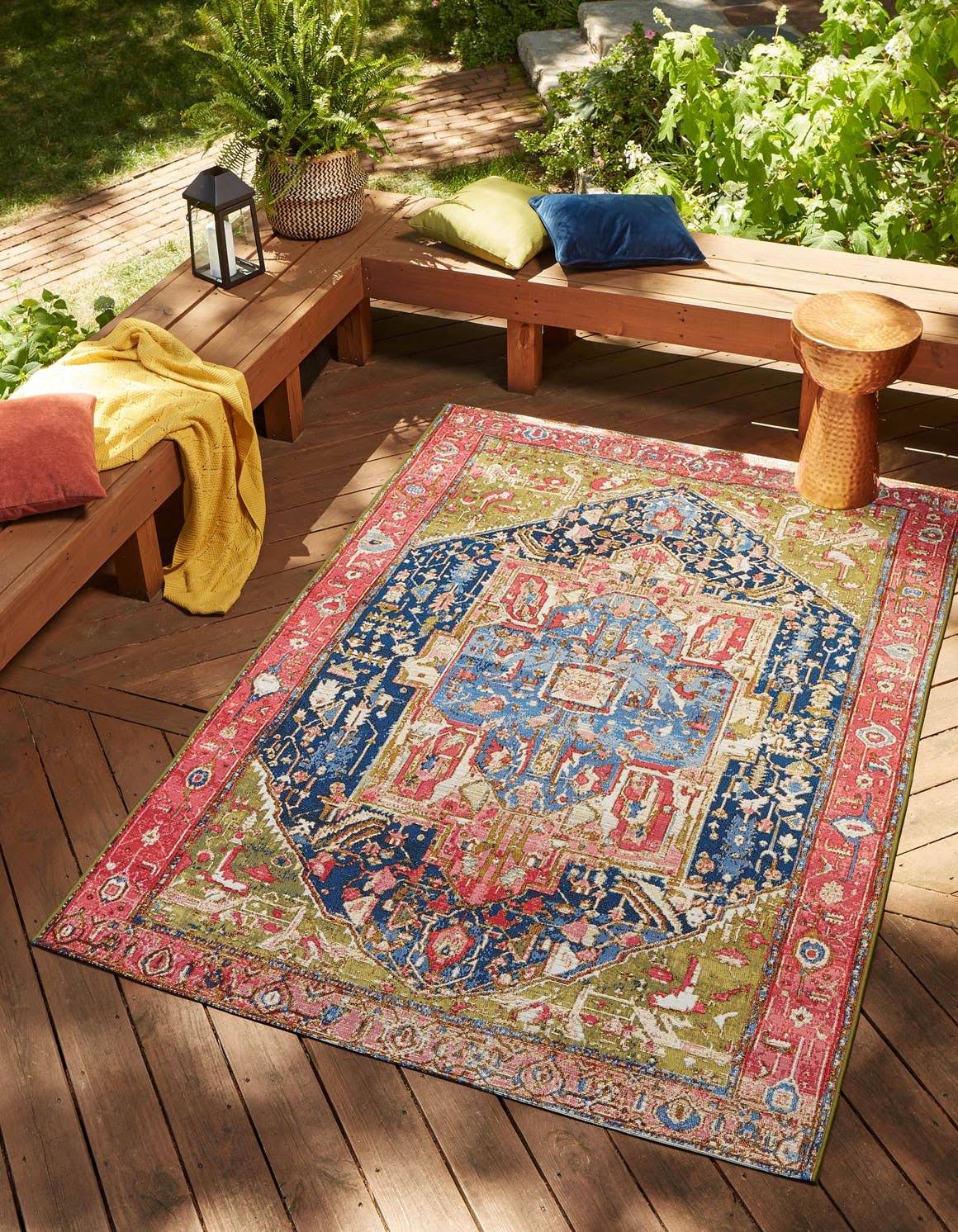 Outdoor Traditional 6x9 Multi Area Rug Indoor Outdoor Rug