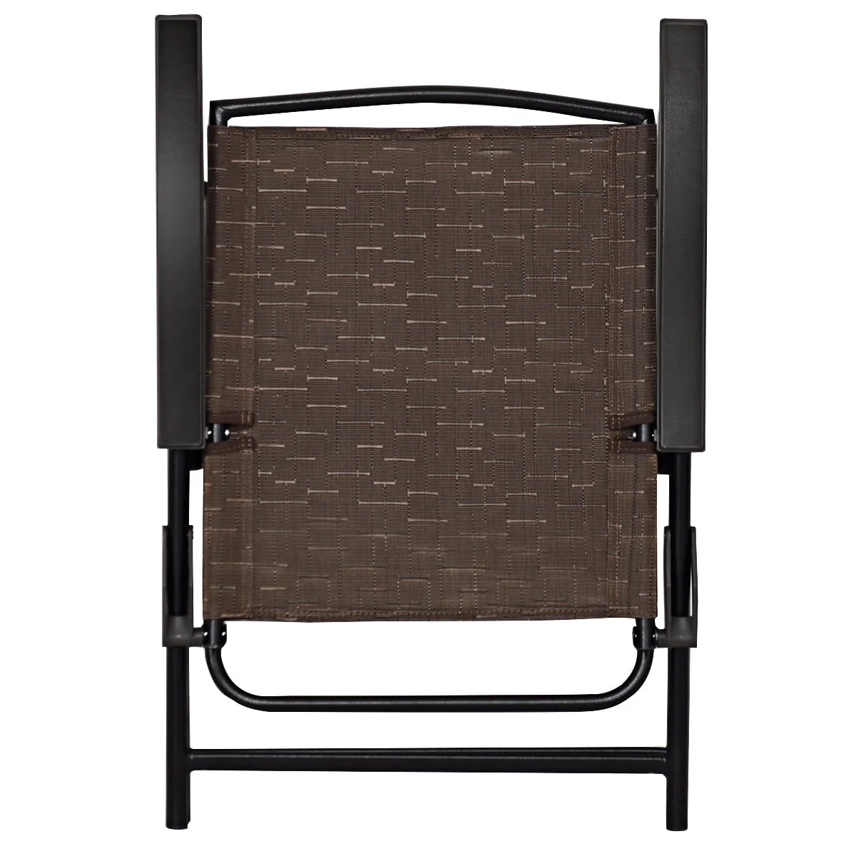 Topbuy Set of 4 Folding Sling Chairs Steel Armrest Patio Garden Pool Adjustable Back