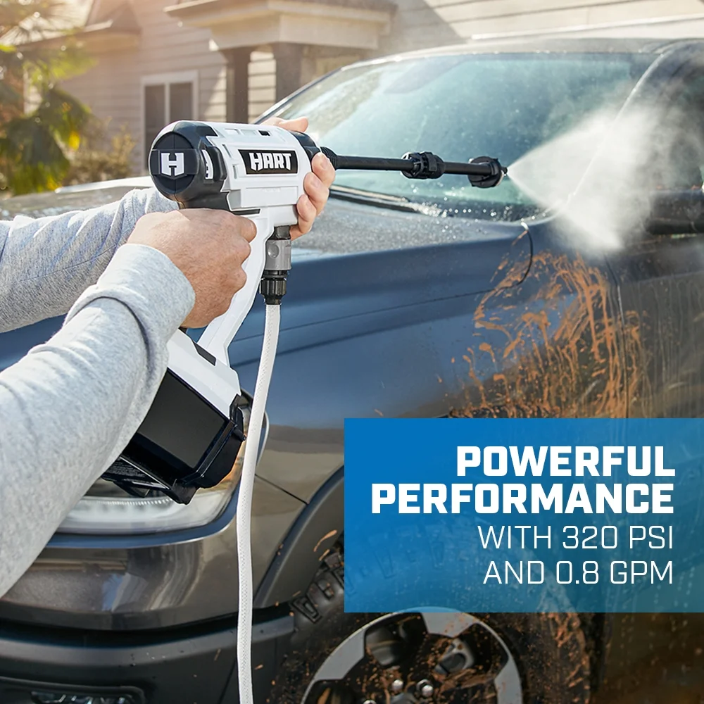 HART 20 - Volt Cordless Vehicle Pressure Cleaner (Battery Not Included) Lightweight Portable Cleaner