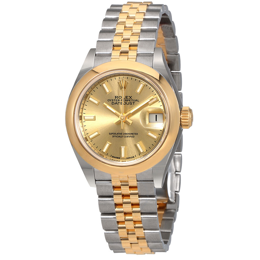 Rolex Lady Datejust 28 Champagne Dial Steel and 18kt Yellow Gold Jubilee Watch 279163CSJ（Lifetime free warranty+90-days replacement service & Refund!.）