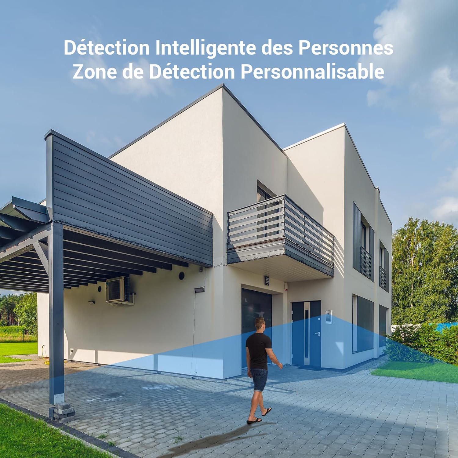Talkie walkie vidéo 2K écran 7 pouces détection présence vision nocturne étanche WiFi
