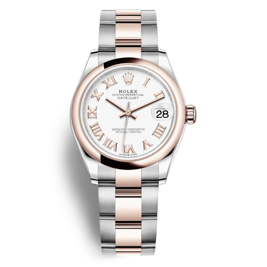Rolex Datejust 31 White Dial Automatic Ladies Steel and 18kt Everose Gold Oyster Watch 278241WRO（Lifetime free warranty+90-days replacement service & Refund!.）