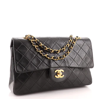 Chanel Vintage Classic Double Flap Bag Quilted Lambskin Medium
