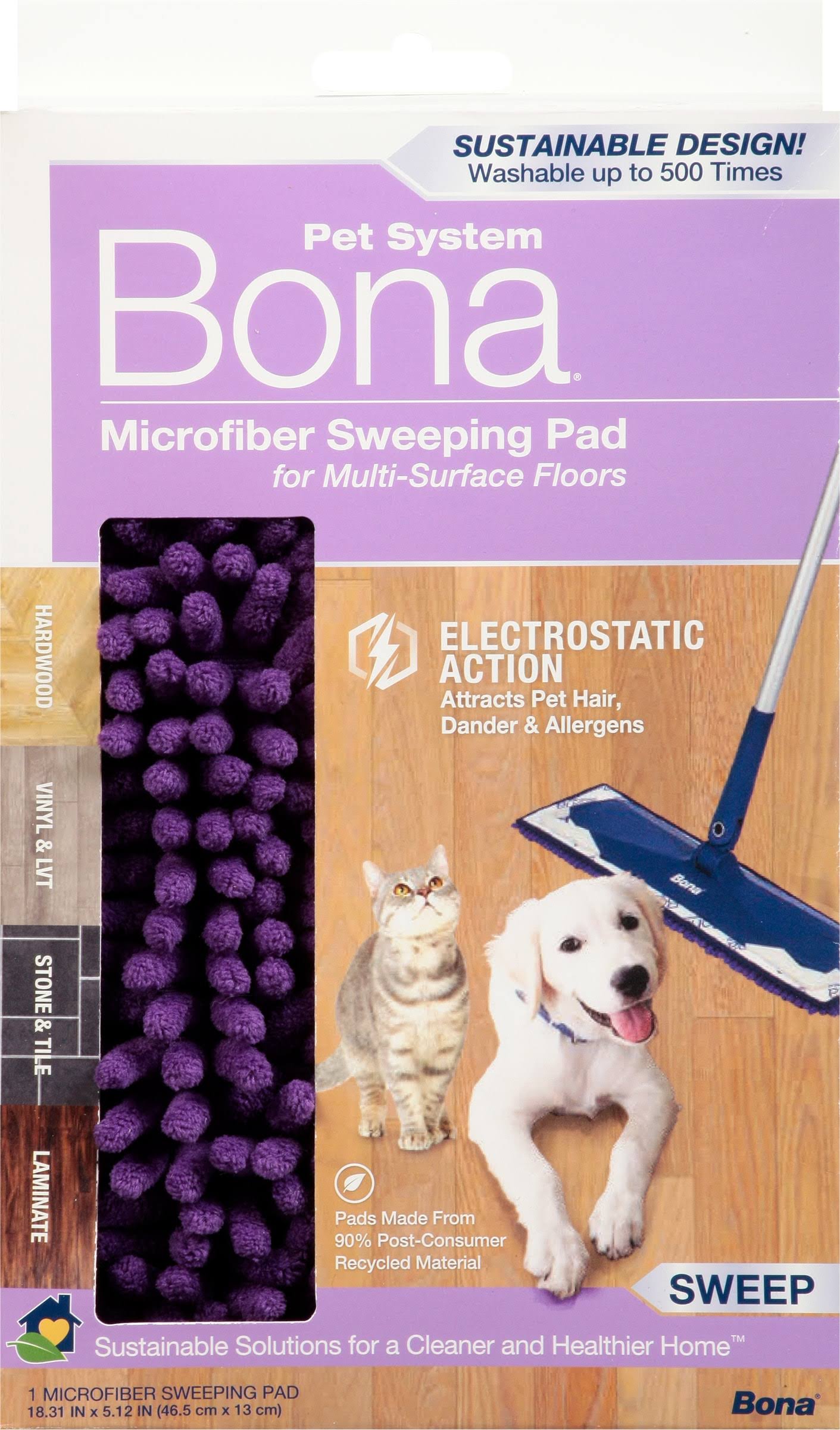 Bona Pet System Sweeping Pad, Microfiber