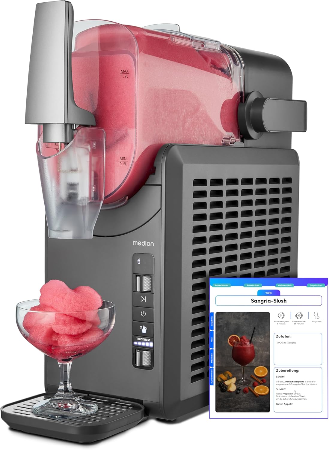 Machine à granité 2,6 L réservoir 1,9 L 5 modes compresseur