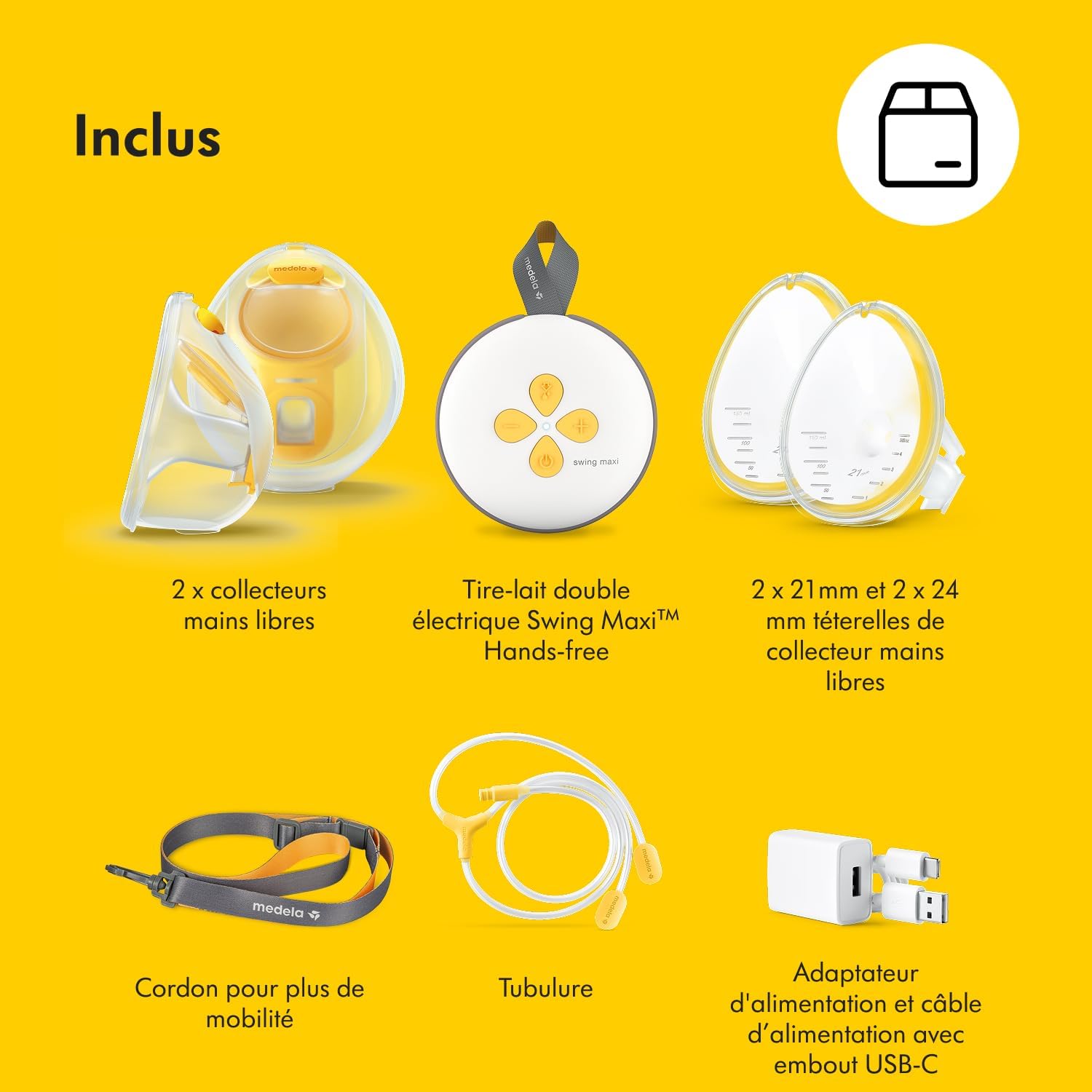 Tire lait électrique double mains libres compact avec application