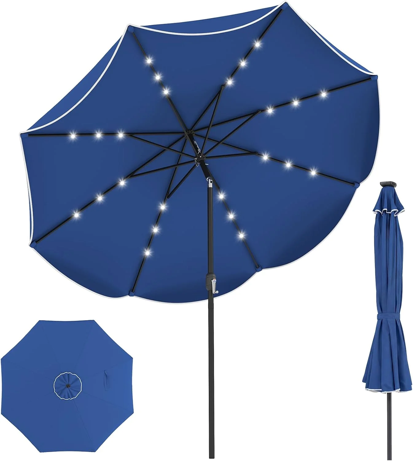Tangkula 10 FT Solar Patio Umbrella with Base Included
