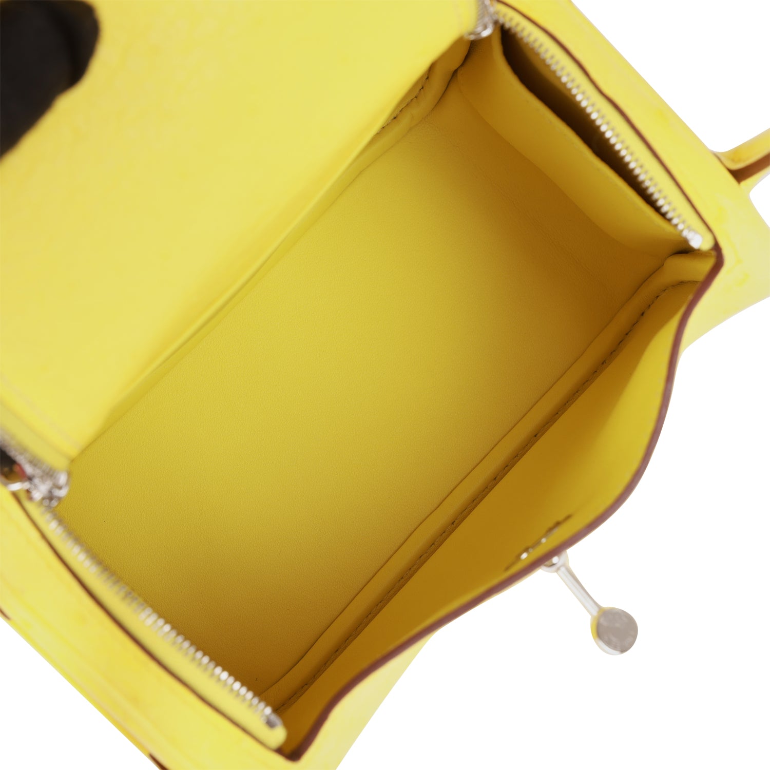 Hermes Mini Lindy Jaune Citron Ostrich Palladium Hardware