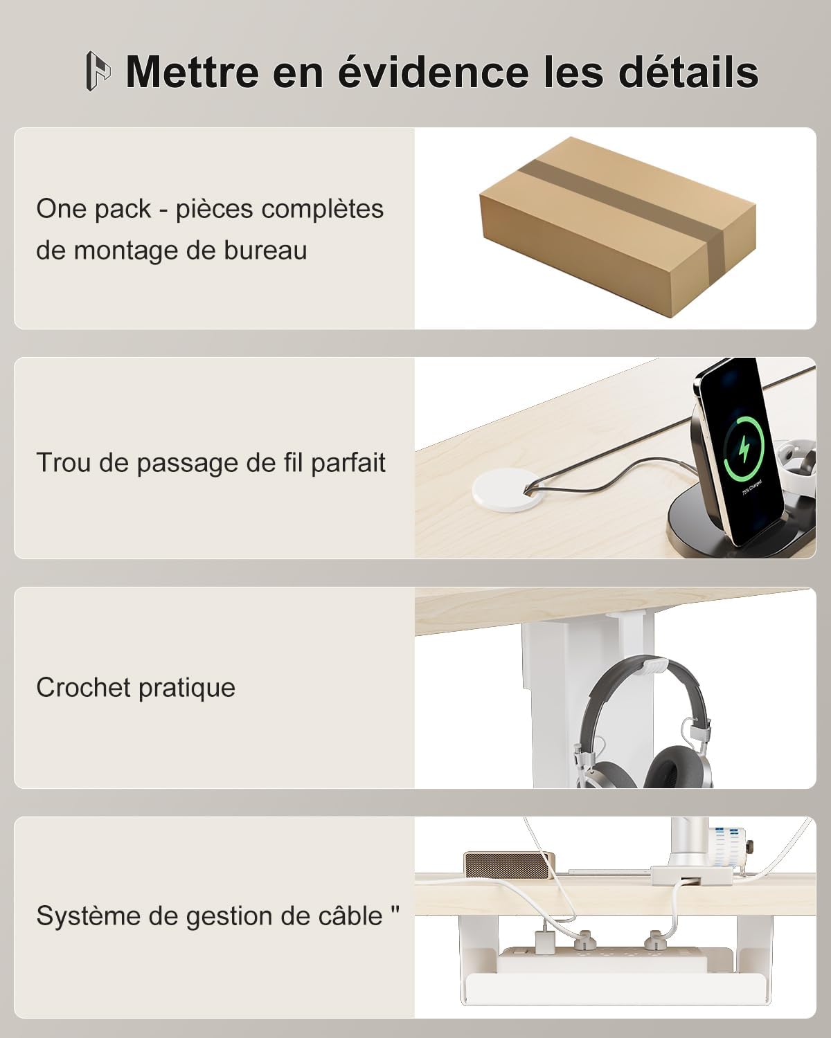 Bureau assis debout électrique 160x80 cm hauteur réglable mémoire anti collision