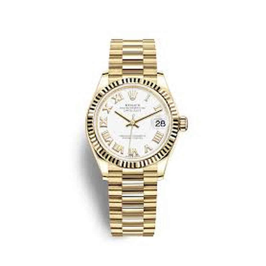 Rolex Datejust 31 White Dial Automatic Ladies 18kt Yellow Gold President Watch 278278WRP（Lifetime free warranty+90-days replacement service & Refund!.）