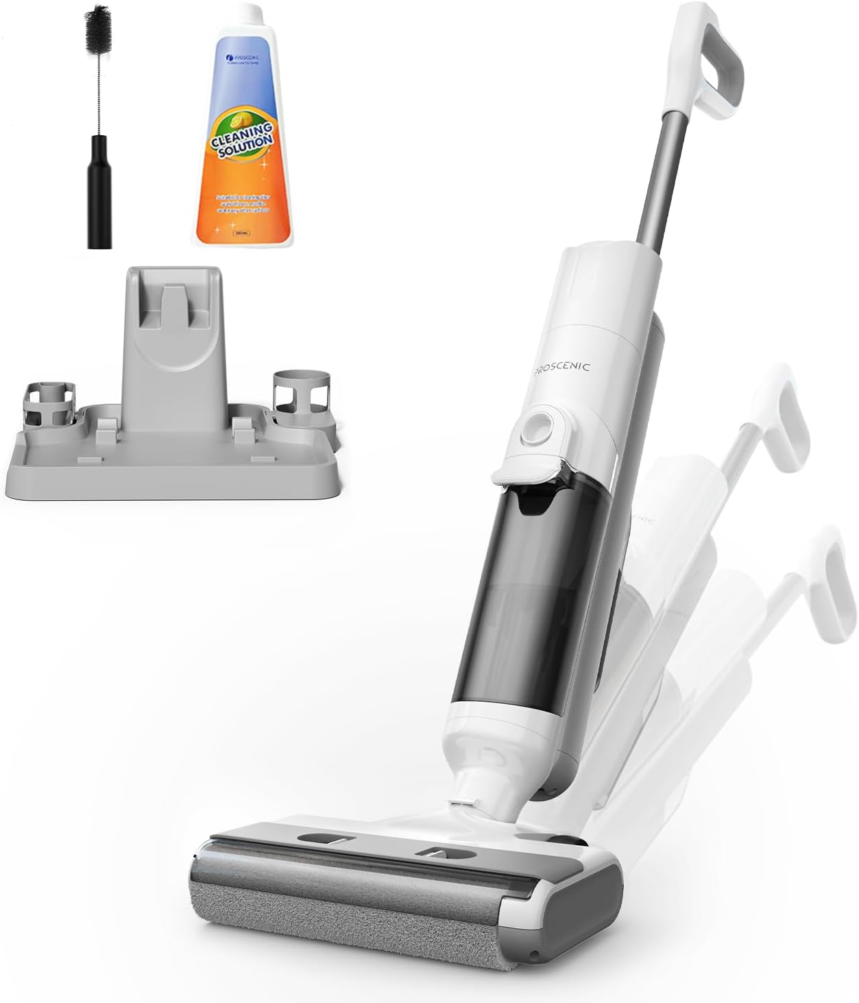 Aspirateur laveur sans fil 60 min sec humide 1,3 L nettoyage angles bords sols durs