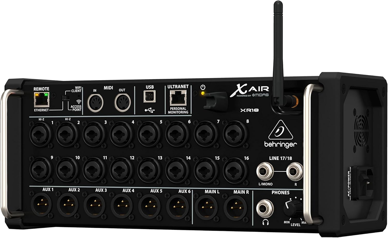Mélangeur numérique XR18 18 canaux 12 bus préamplis programmables WiFi interface audio USB