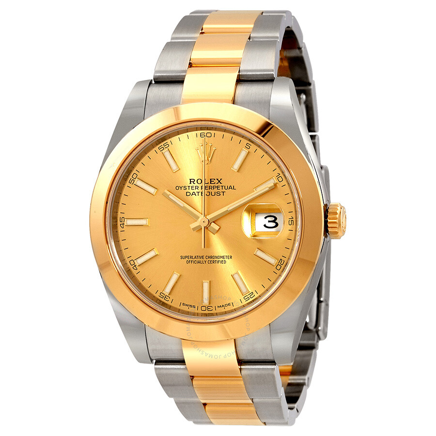 Rolex Datejust 41 Champagne Dial Steel and 18K Yellow Gold Oyster Men s Watch 126303CSO（Lifetime free warranty+90-days replacement service & Refund!.）