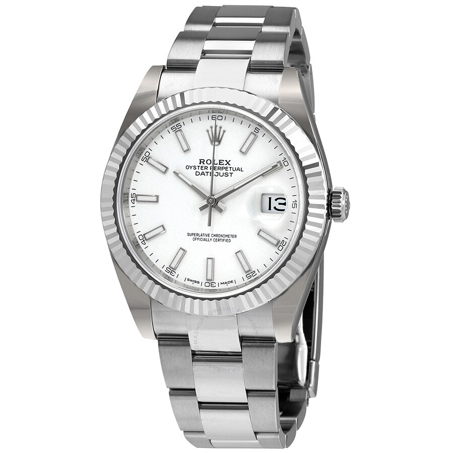 Rolex Datejust 41 White Dial Oyster Automatic Men s Watch 126334WSO（Lifetime free warranty+90-days replacement service & Refund!.）