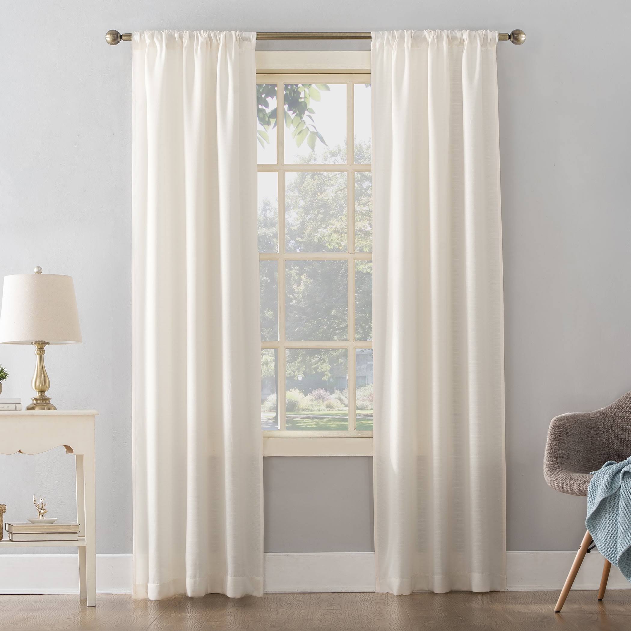 Mainstays Textured Solid Curtain Panel, Size: 38 x 63, Beige