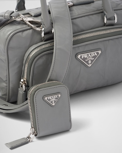 Prada Antique nappa leather multi-pocket top-handle bag - Slate Gray
