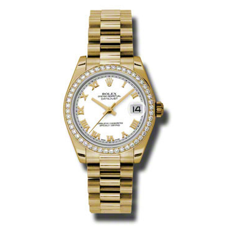 Rolex Lady-Datejust 31 White Dial 18K Yellow Gold President Automatic Ladies Watch 178288WRP（Lifetime free warranty+90-days replacement service & Refund!.）