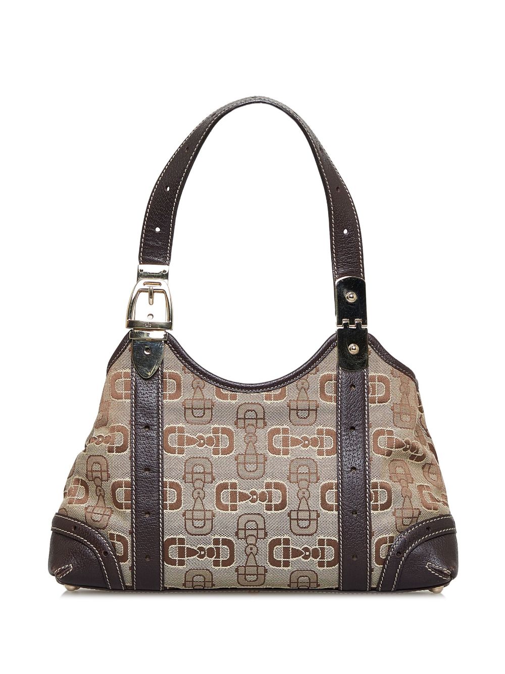 Horsebit Canvas Shoulder Bag