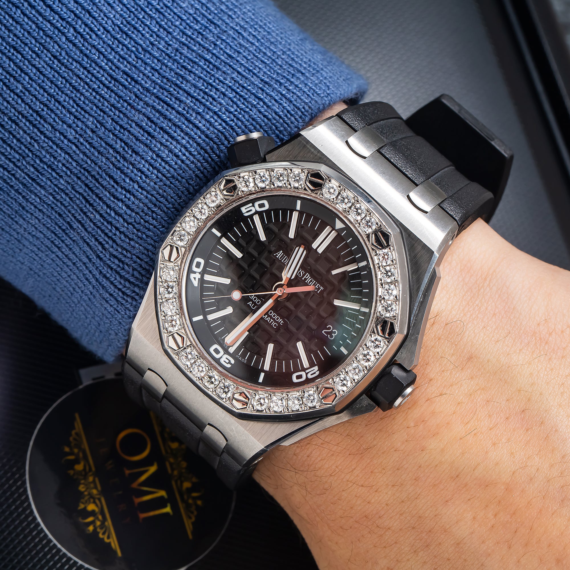 Audemars Piguet Royal Oak Offshore Chronograph 15703ST 42MM Black Dial With Diamond Bezel