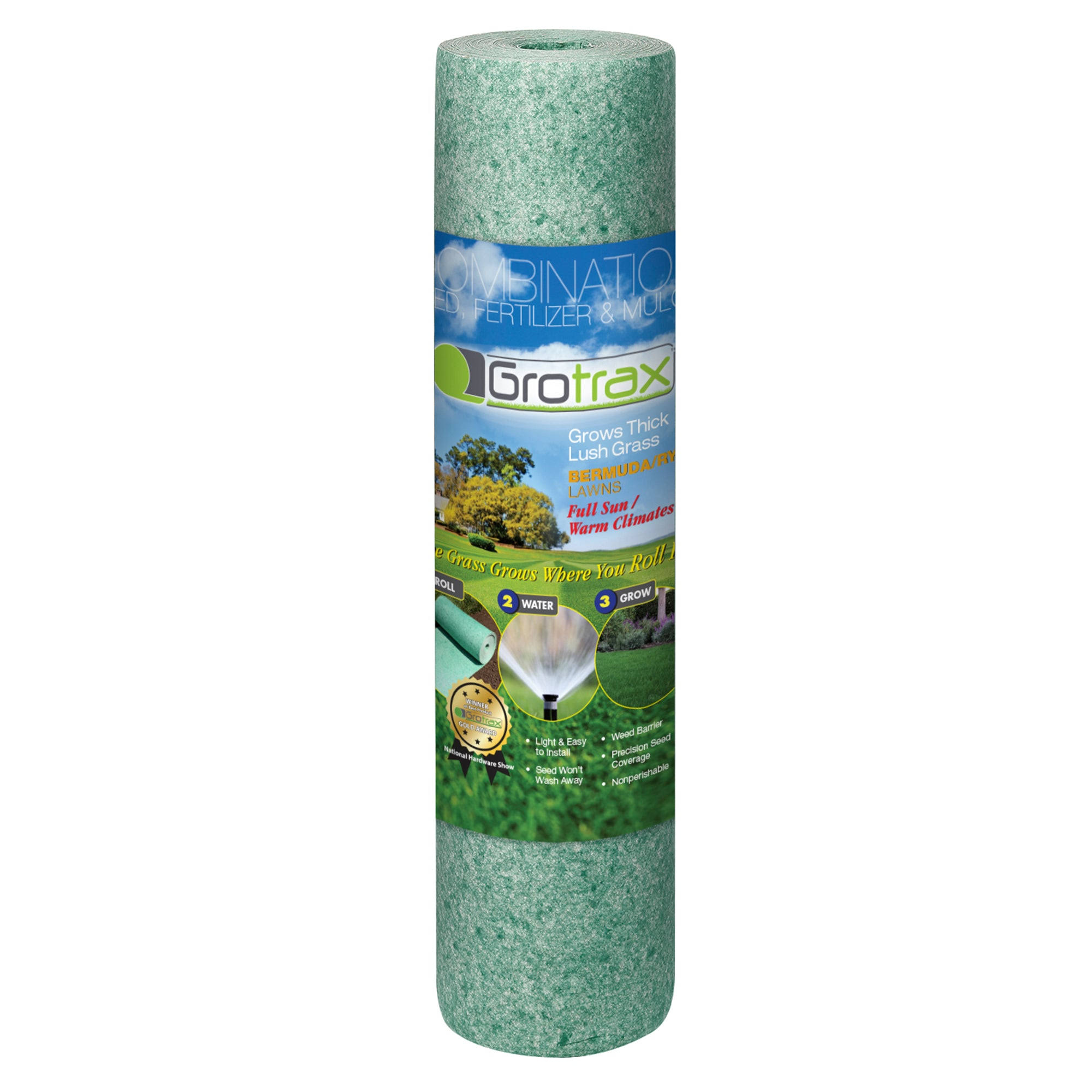 GrowTrax New Lawn 200 ft Grass Seed Roll - Blue Rye