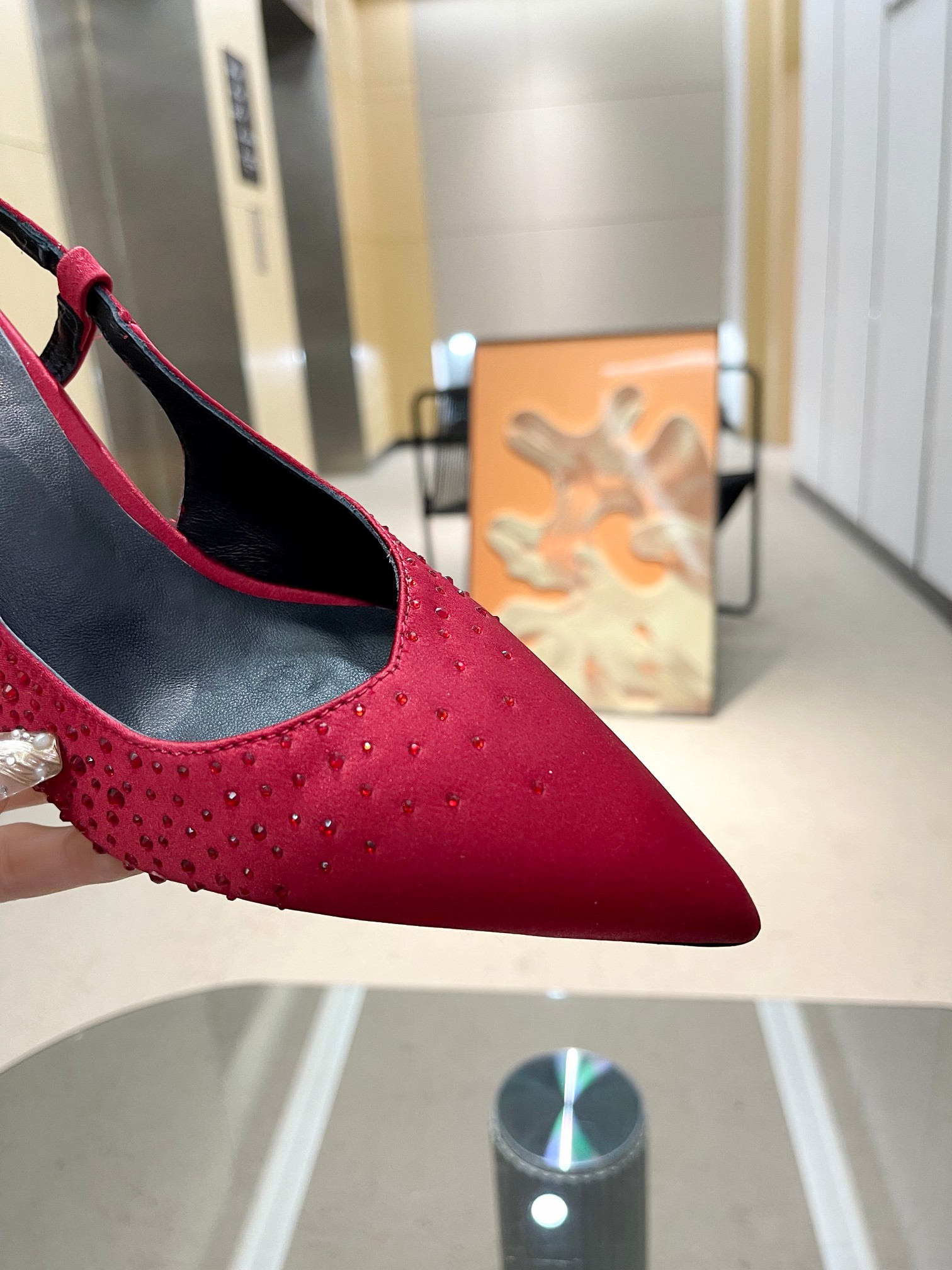 Gucci high heels/silk fabric/top quality