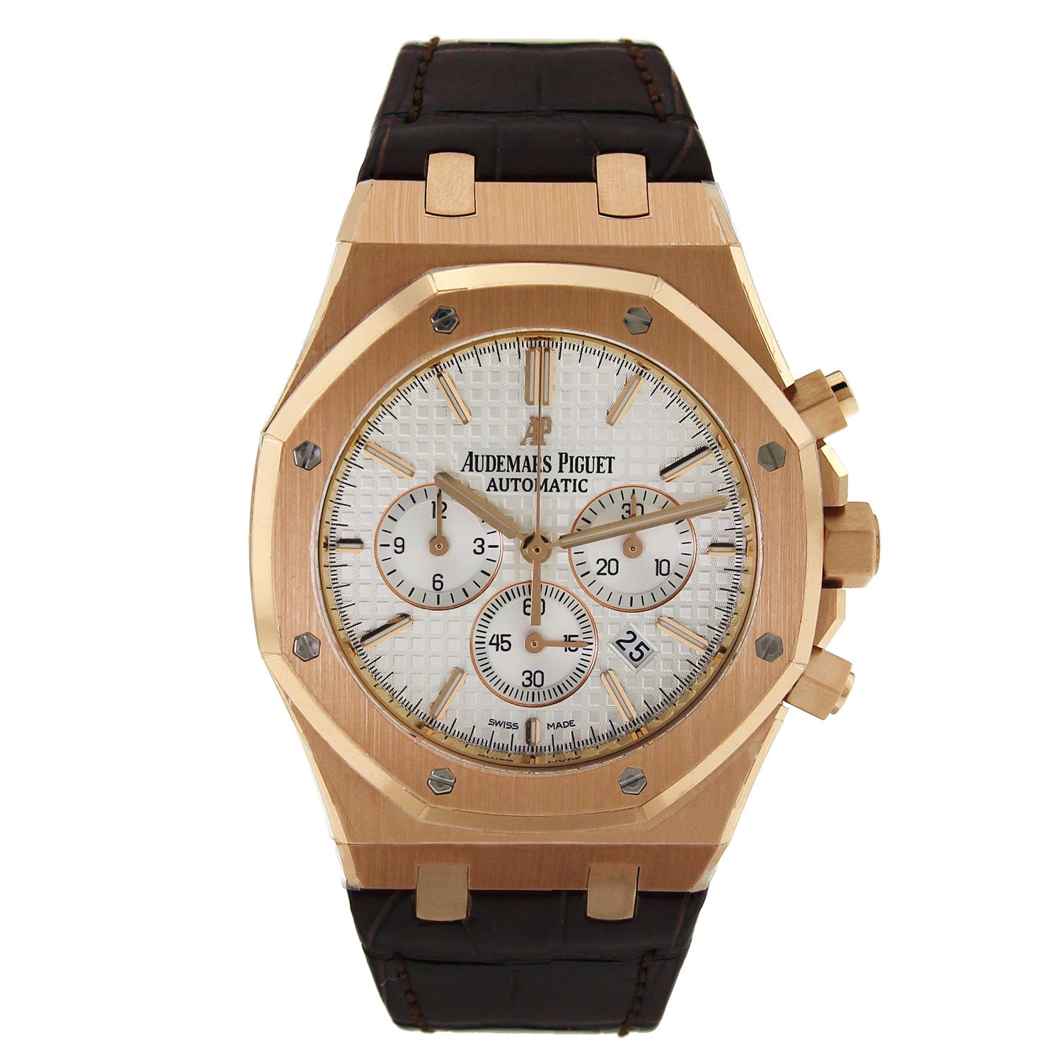 Audemars Piguet Royal Oak Chronograph White Dial with Brown Leather Strap 26320OR.OO.D088CR.01
