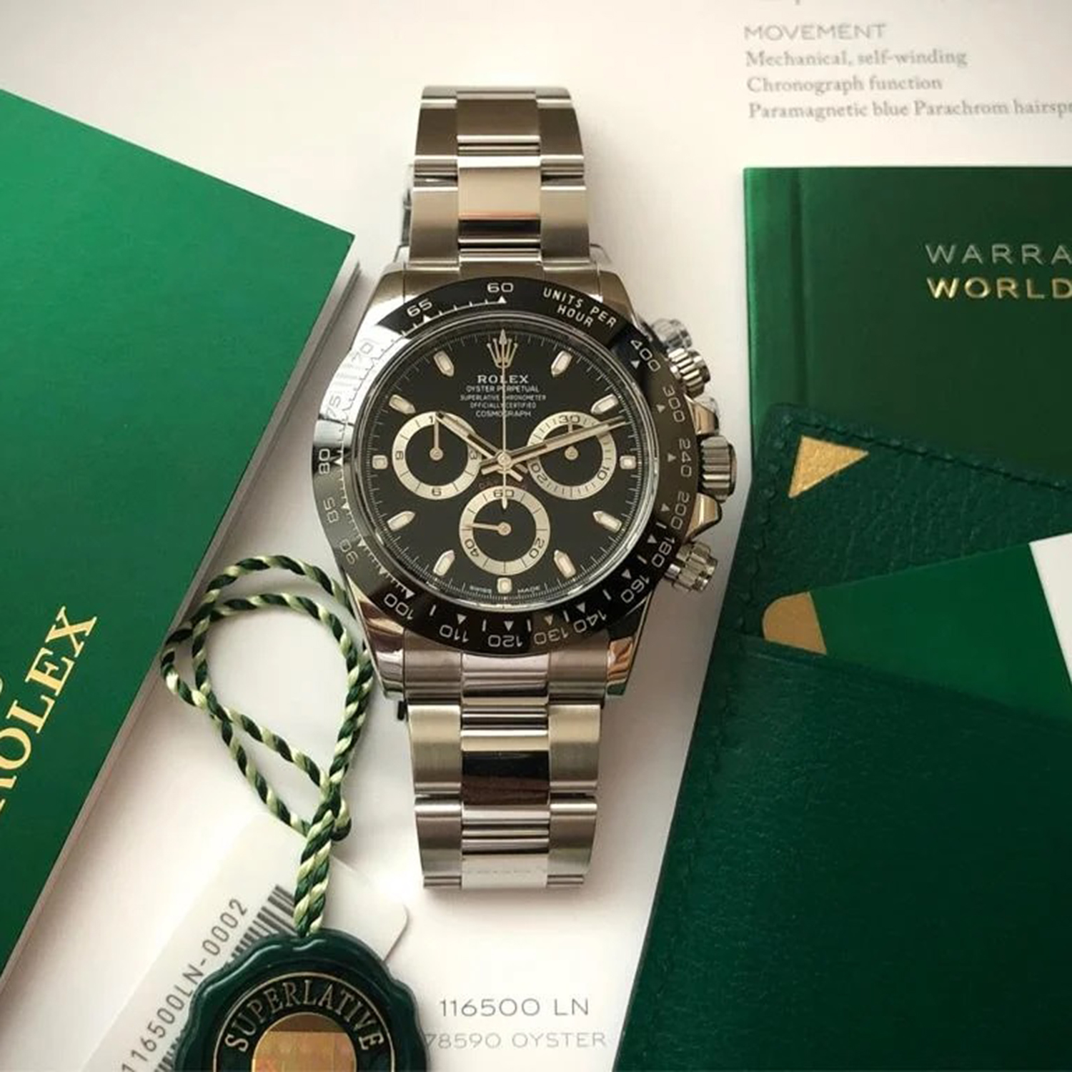 Rolex Cosmograph Daytona black dial 116500ln-0002