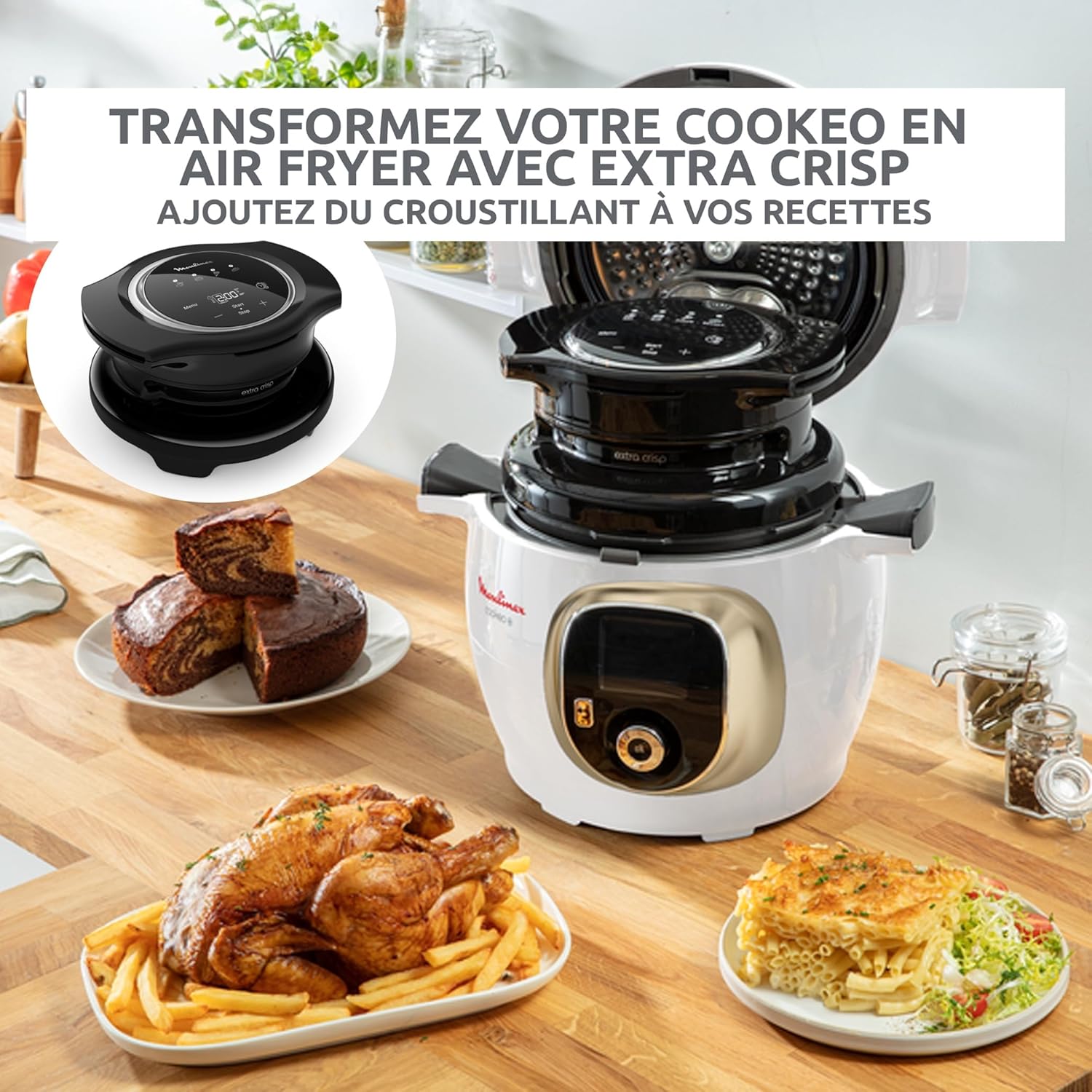 Multicuiseur intelligent 6 L 150 recettes écran intuitif cuisson guidée 1600 W
