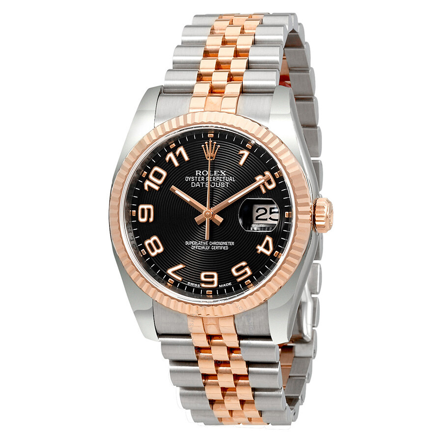 Rolex Oyster Perpetual Datejust 36 Black Concentric Dial Stainless Steel and 18K Everose Gold Jubilee Bracelet Automatic Men s Watch 116231BKCAJ（Lifetime free warranty+90-days replacement service & Refund!.）