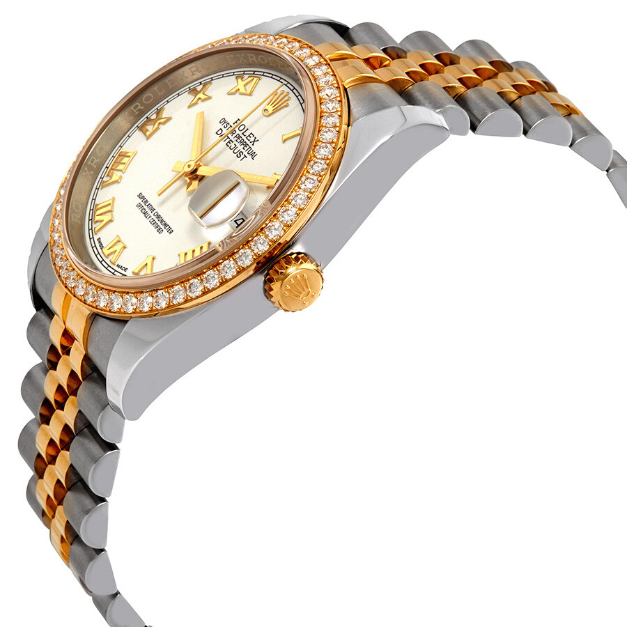 Rolex Oyster Perpetual Datejust 36 White Dial Stainless Steel and 18K Yellow Gold Jubilee Bracelet Automatic Ladies Watch 116243WRJ（Lifetime free warranty+90-days replacement service & Refund!.）
