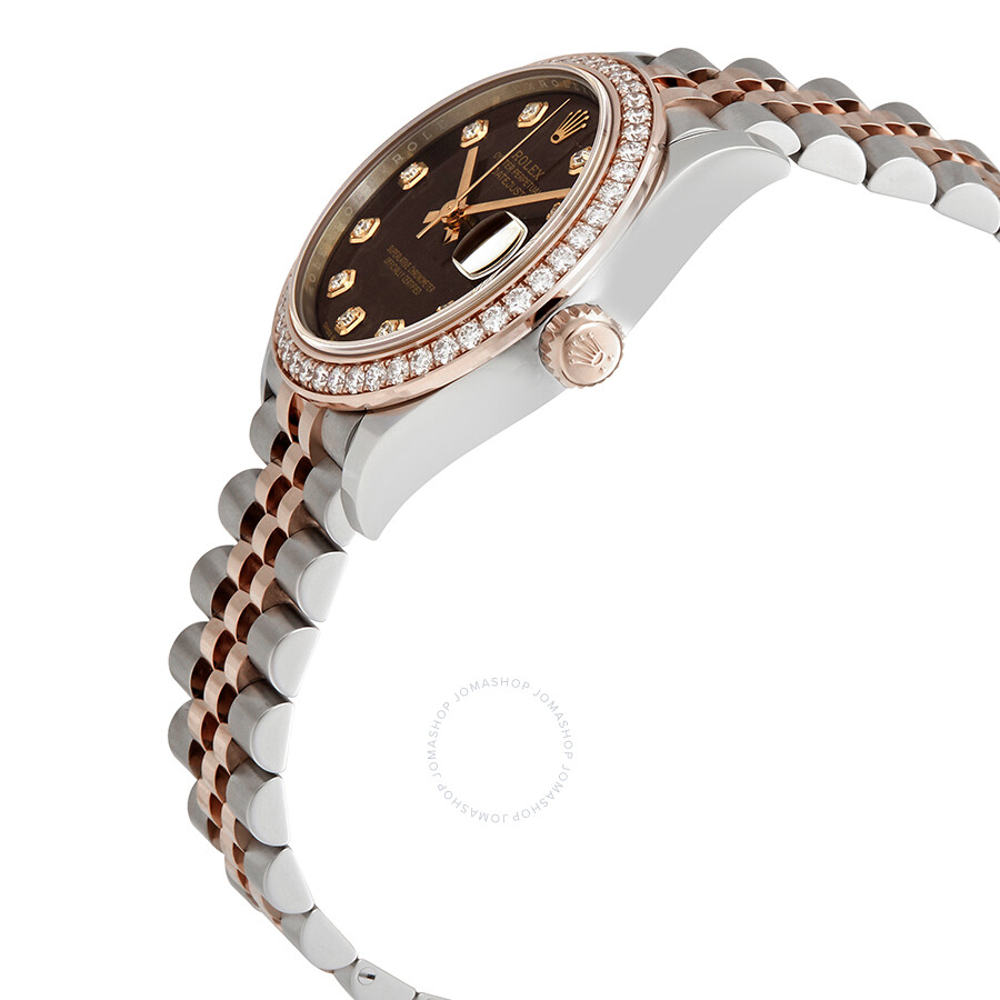 Rolex Datejust Chocolate Dial Automatic Ladies Steel and Everose Gold Jubilee Watch 278381CHDJ（Lifetime free warranty+90-days replacement service & Refund!.）