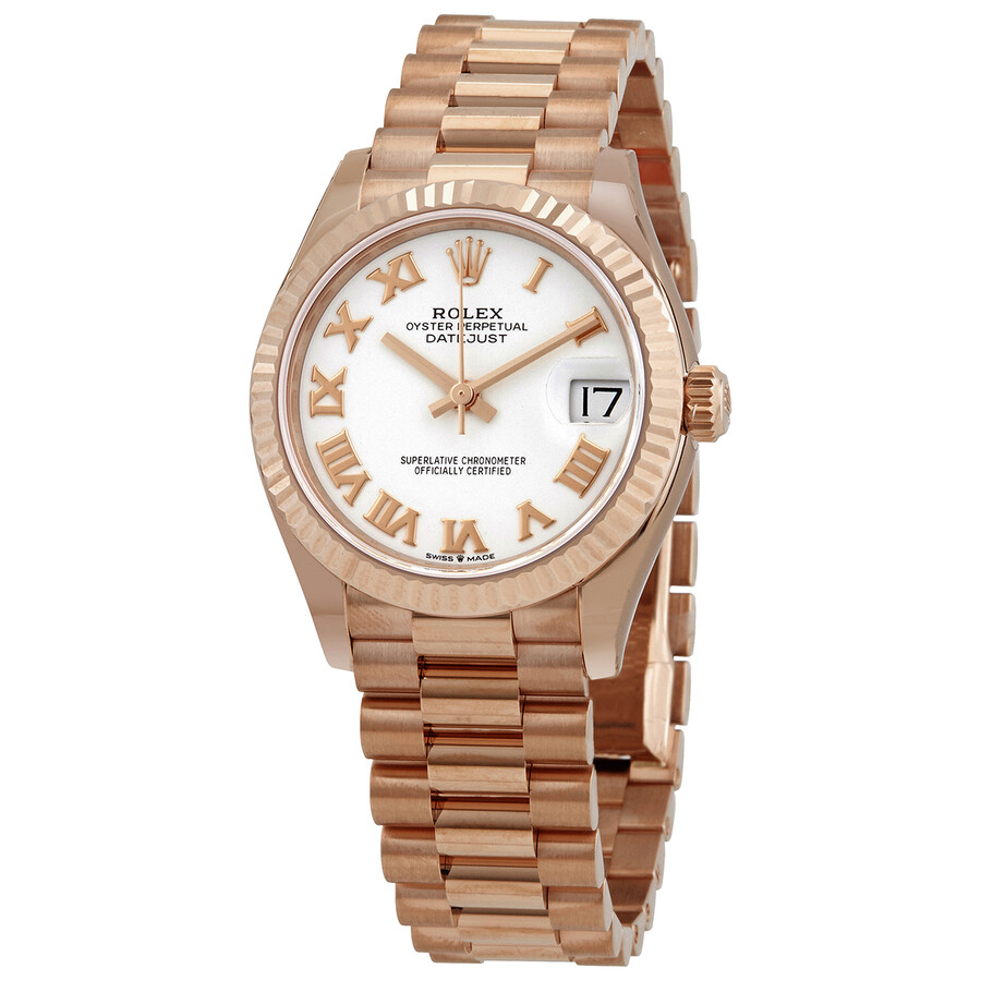 Rolex Datejust 31 White Dial Automatic Ladies 18kt Everose Gold President Watch 278275WRP（Lifetime free warranty+90-days replacement service & Refund!.）