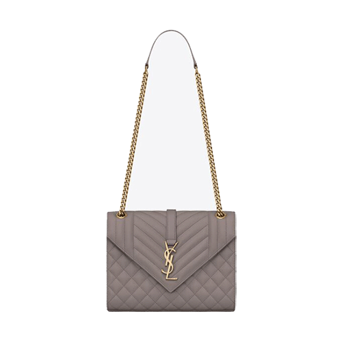 Saint Laurent small Monogram matelassé envelope crossbody bag-grey