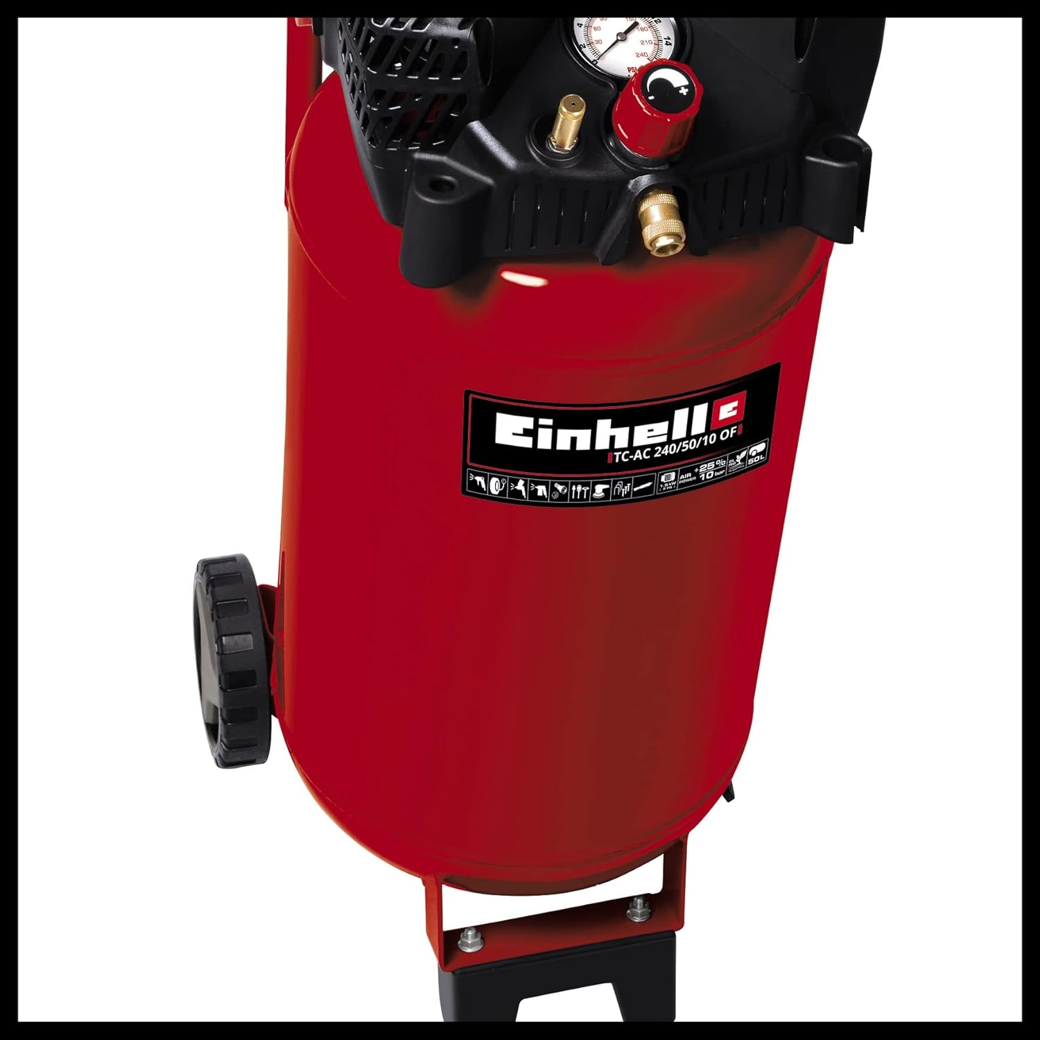Compresseur air vertical TH-AC 240/50/10 OF 1500W cuve 50L pression 10 bar débit 240 L/min moteur sans huile