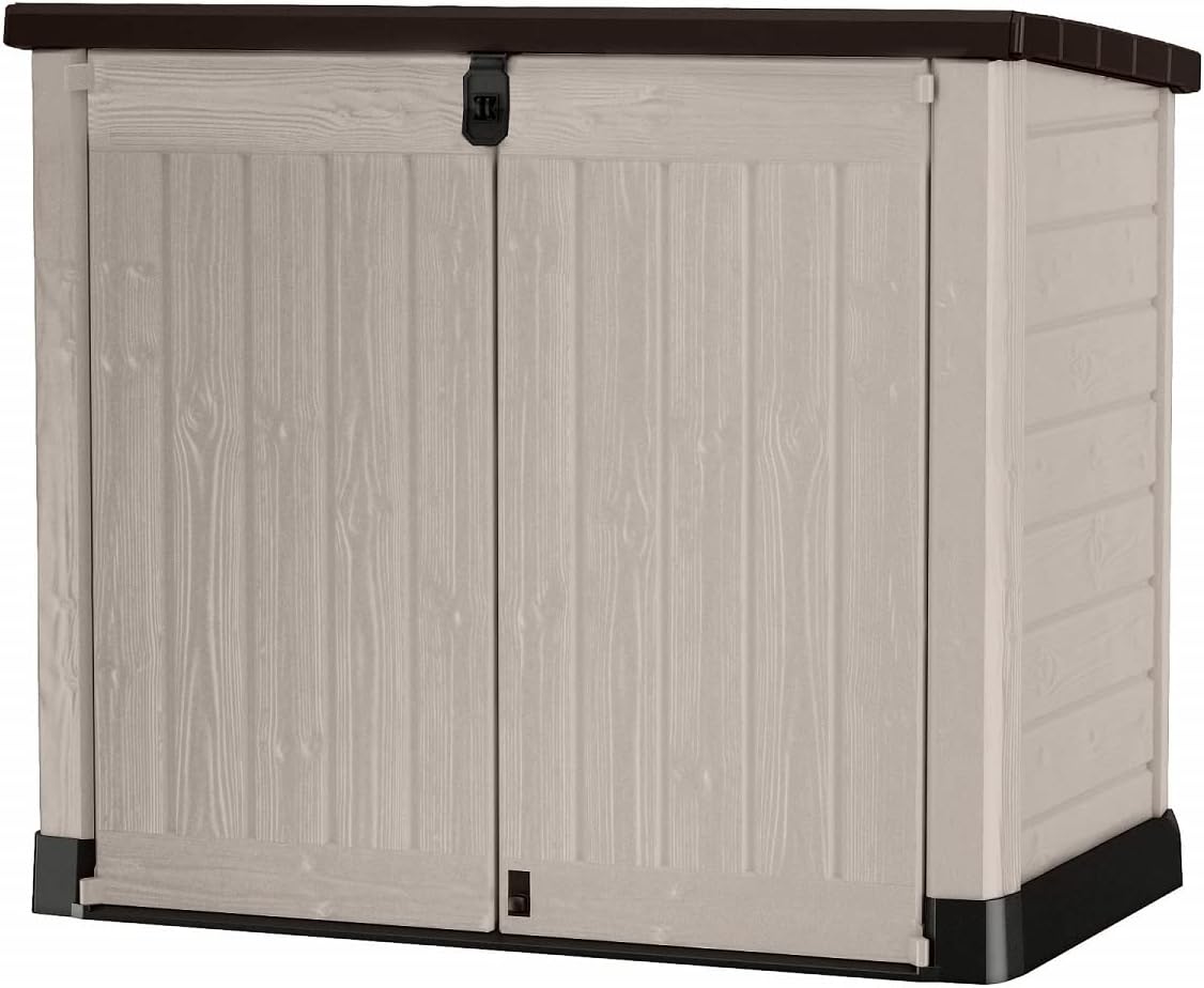 Abri horizontal range poubelle 1200 L beige